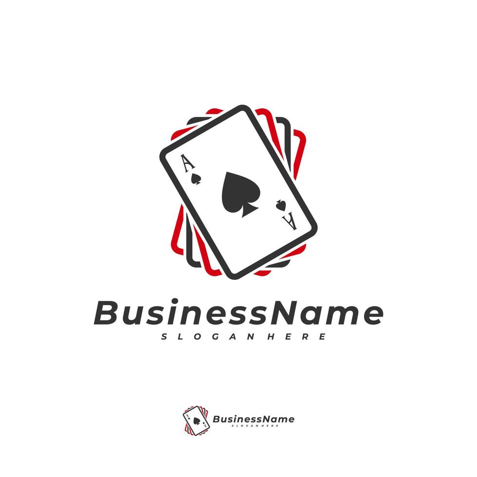 Poker card logo vector template, Creative Gambling logo design concept