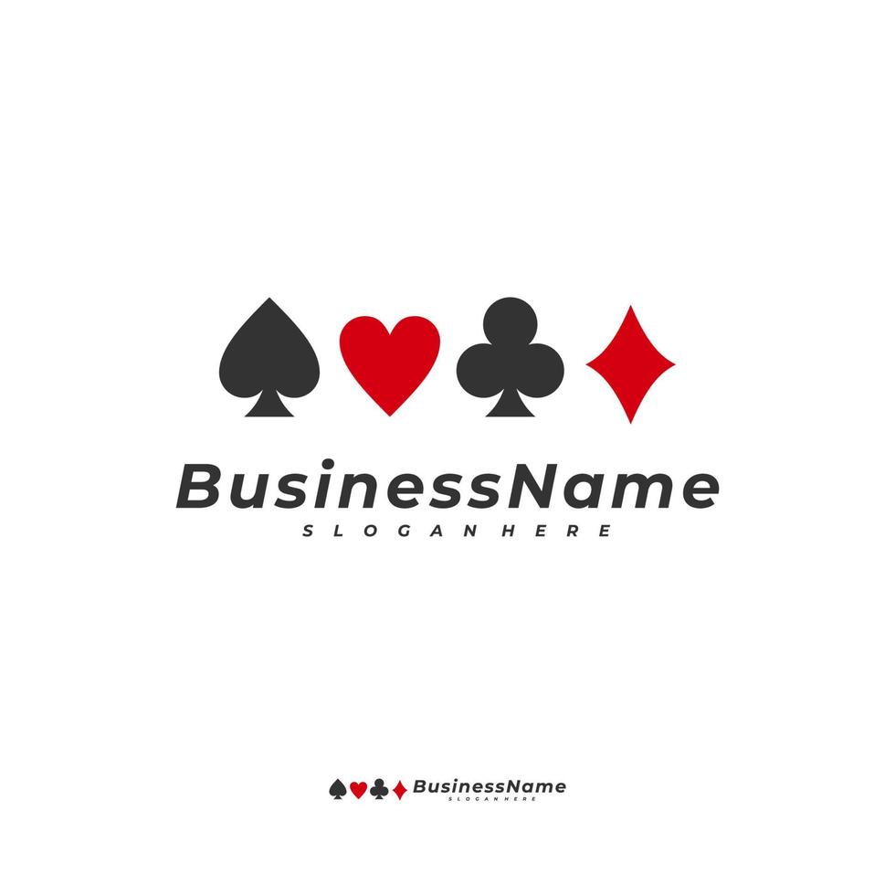 Poker card logo vector template, Creative Gambling logo design concept