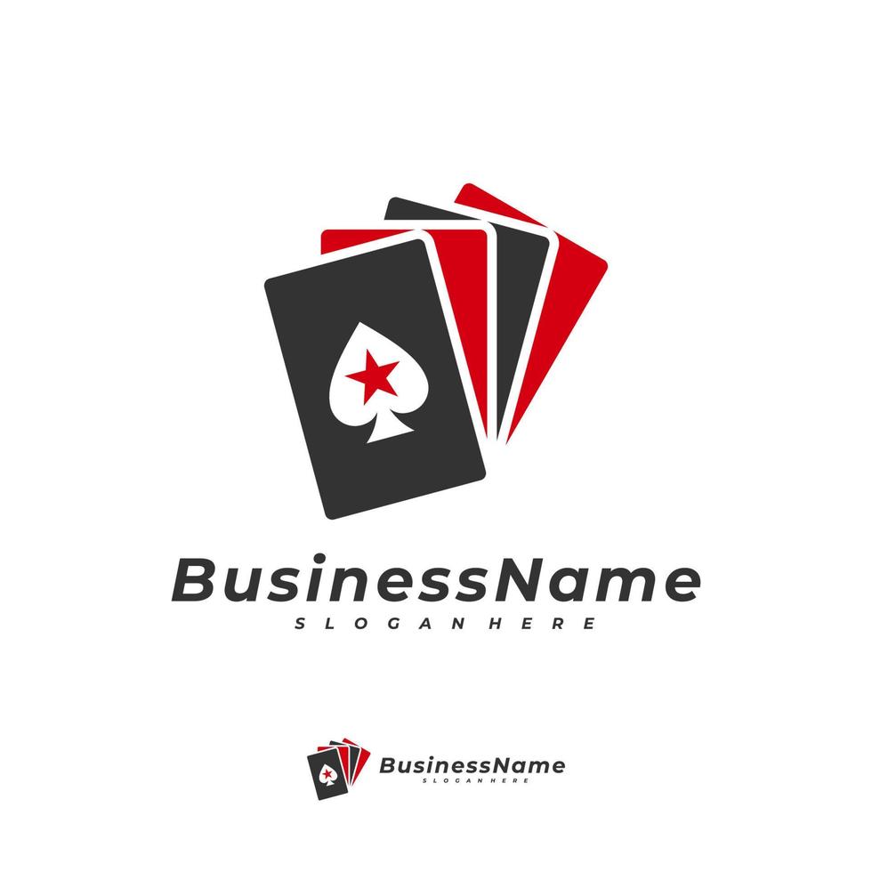 plantilla de vector de logotipo de estrella de póquer, concepto de diseño de logotipo de juego creativo
