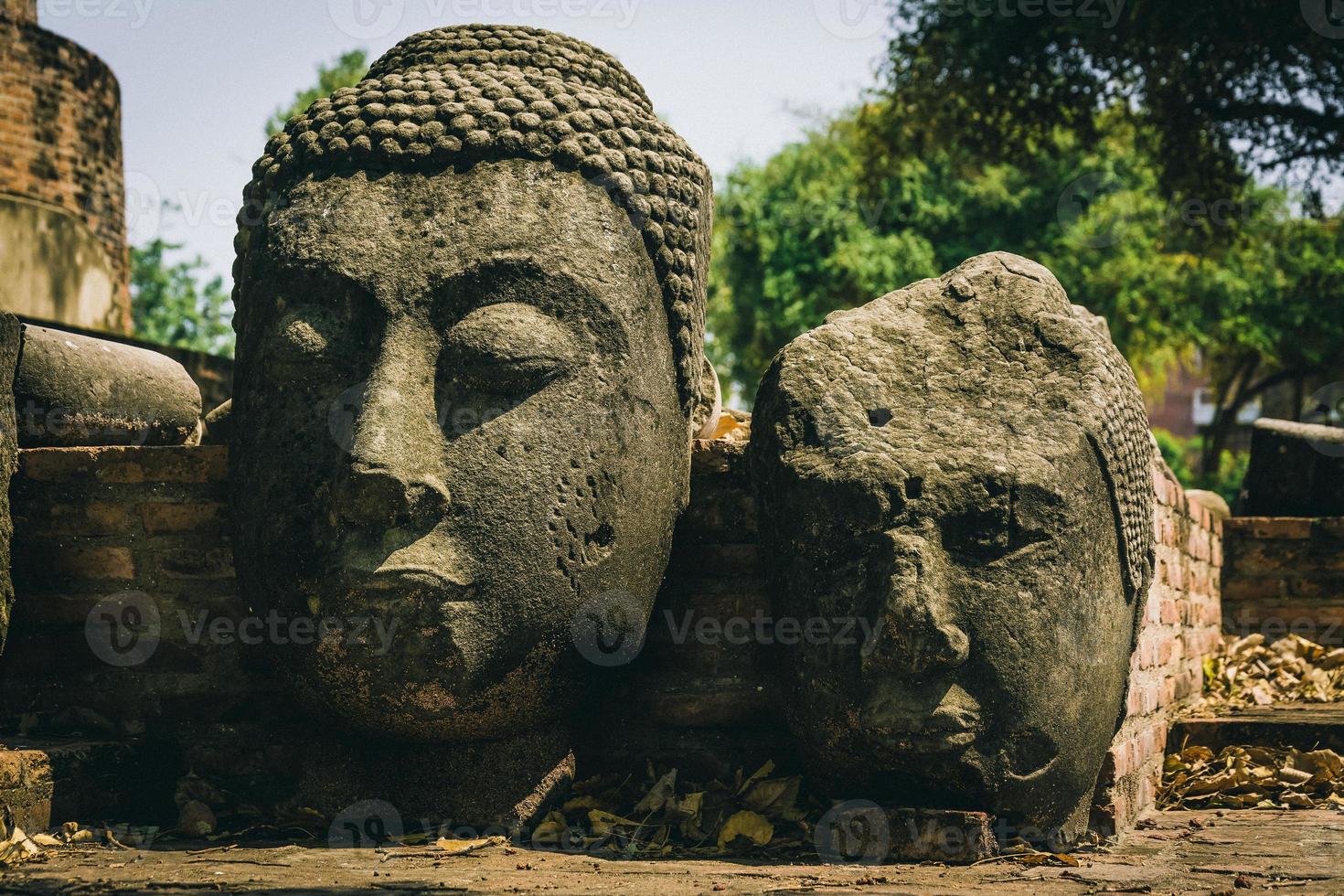 THAILAND Ruins and Antiques at the Ayutthaya Historical Park Tourists from around the world Buddha decay photo