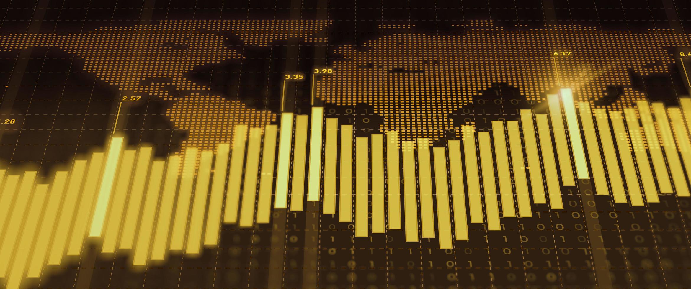 antecedentes de tendencias económicas y antecedentes financieros abstractos. concepto de inversión financiera. foto