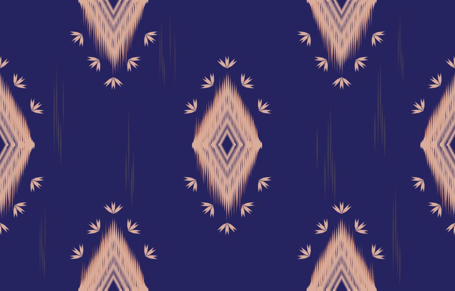 brown and blue ikat seamless pattern Geometric ethnic oriental  traditional embroidery style.Design for background,carpet,mat,wallpaper,clothing,wrapping,Batik,fabric,Vector illustration. vector