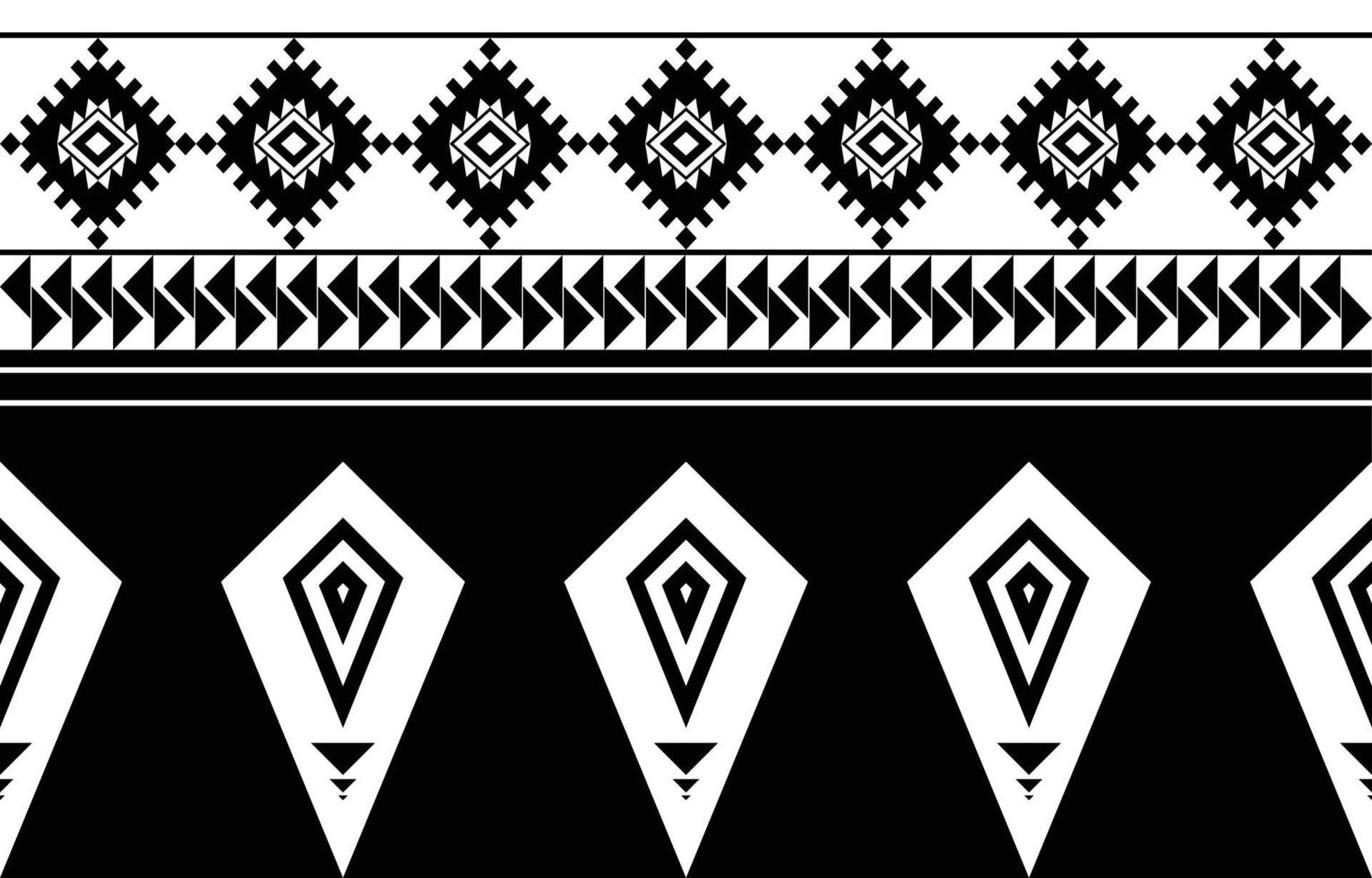 Tribal Black and white Abstract ethnic geometric pattern design for background or wallpaper.vector illustration To print fabric patterns, rugs, shirts, costumes, turban, hats, curtains. vector