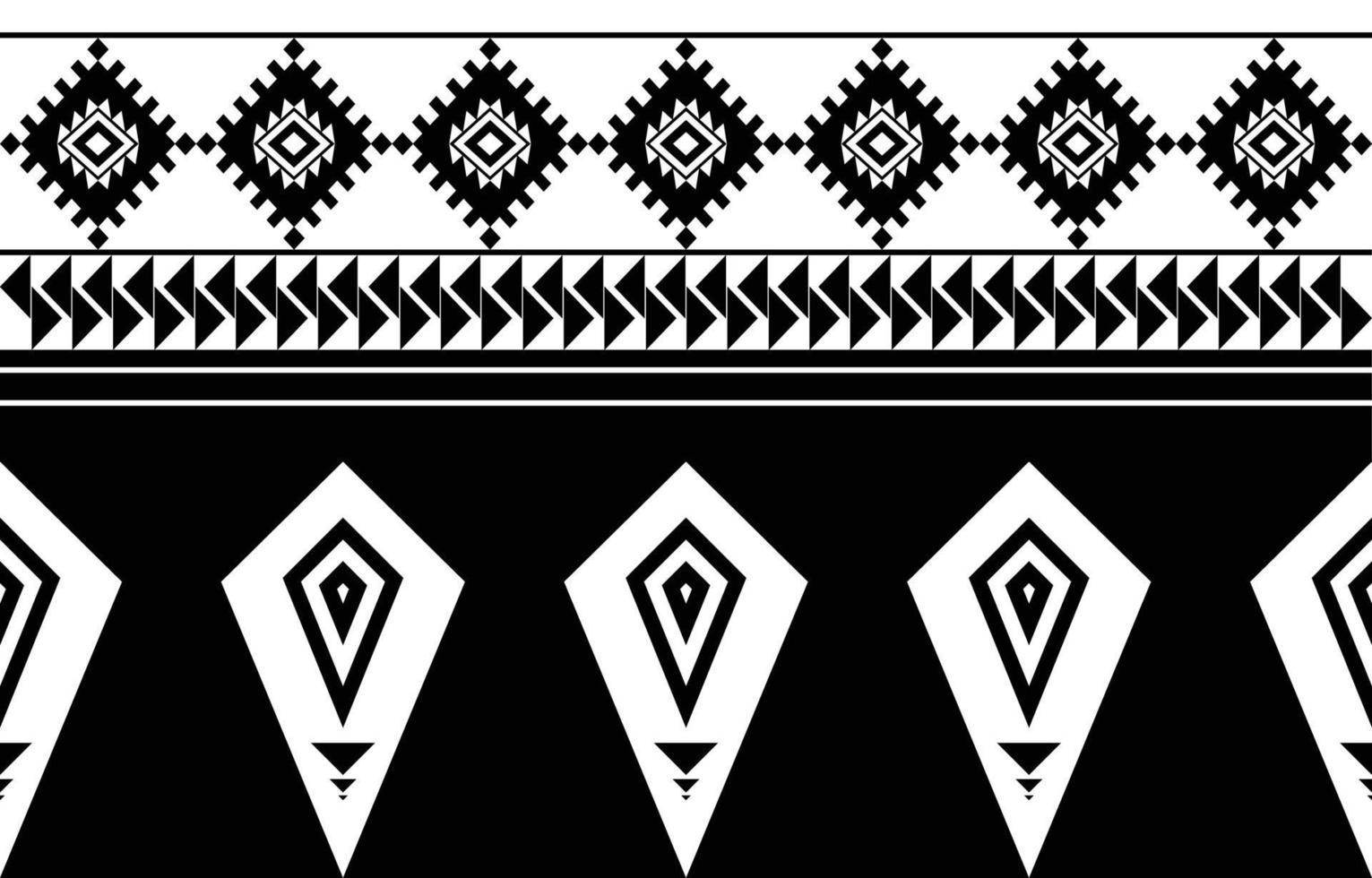 Tribal Black and white Abstract ethnic geometric pattern design for background or wallpaper.vector illustration To print fabric patterns, rugs, shirts, costumes, turban, hats, curtains. vector