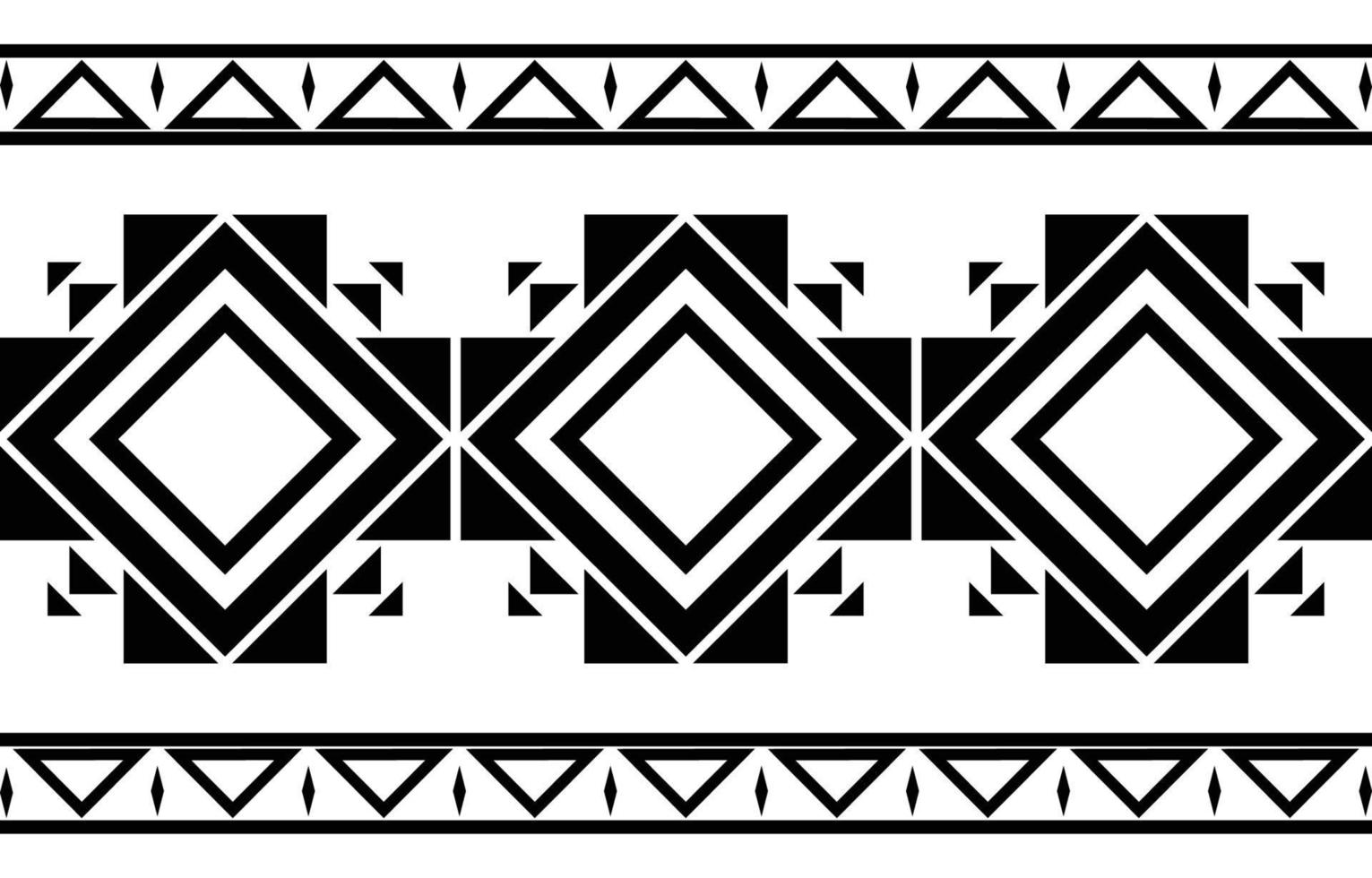 Diseño de patrones geométricos étnicos abstractos en blanco y negro tribal para fondo o papel tapiz. Ilustración de vector de patrón de tela, alfombra, tapete, papel tapiz, ropa, envoltura, batik