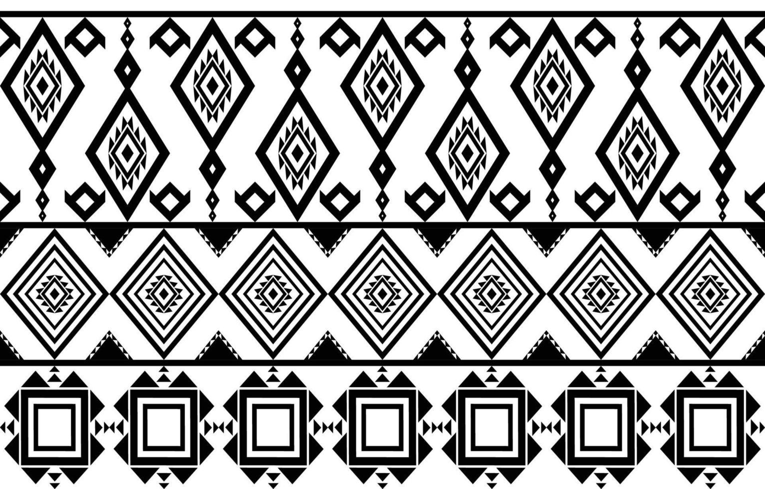 Tribal Black and white Abstract ethnic geometric pattern design for background or wallpaper.vector illustration To print fabric patterns, rugs, shirts, costumes, turban, hats, curtains. vector