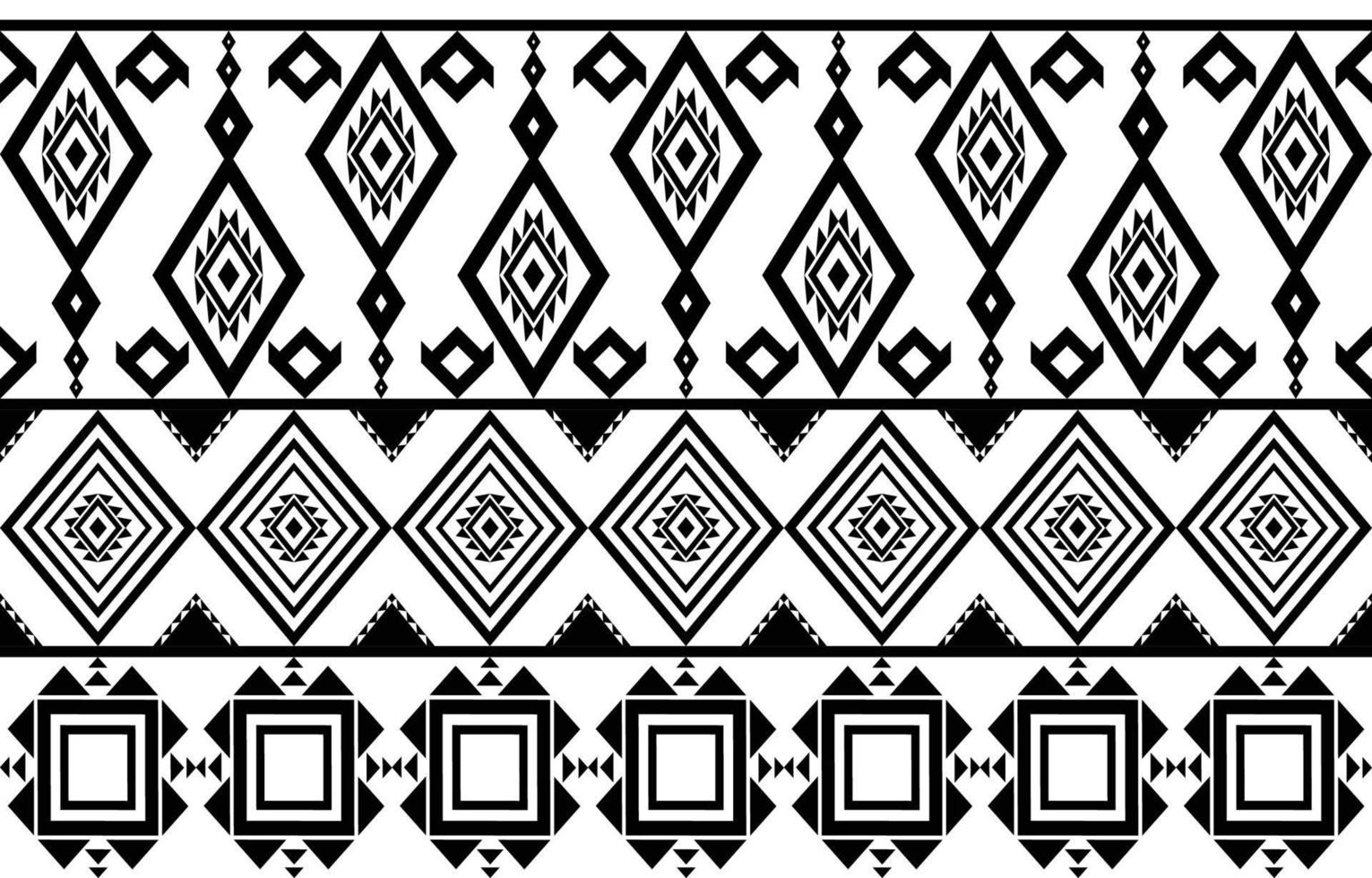 diseño de patrones geométricos étnicos abstractos en blanco y negro tribales para fondo o papel tapiz.ilustración vectorial para imprimir patrones de tela, alfombras, camisas, disfraces, turbantes, sombreros, cortinas. vector