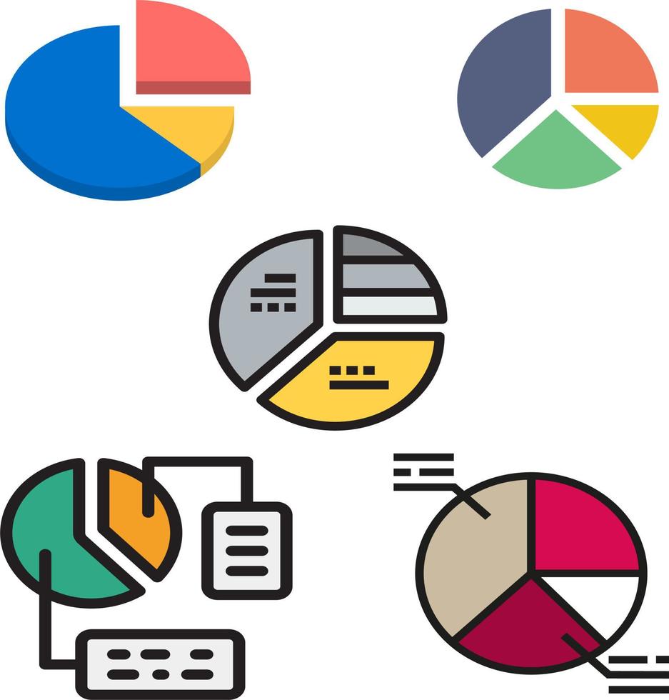 conjunto de vectores de gráfico circular