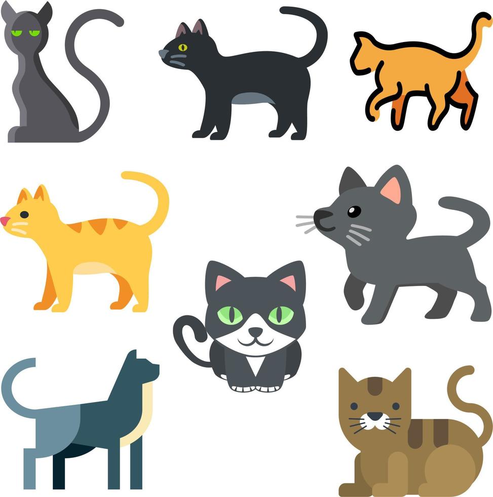 Cat vector set art cartoon