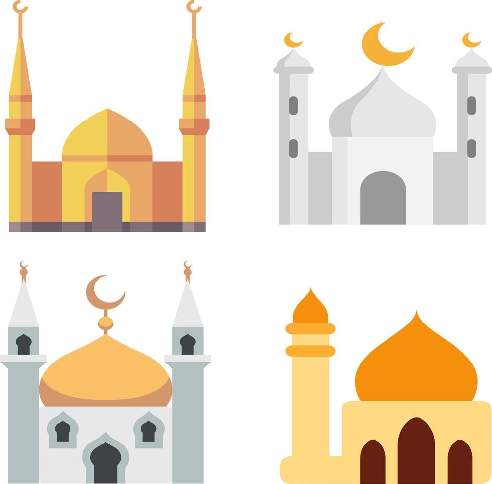 Mosque vector set four models ramadan