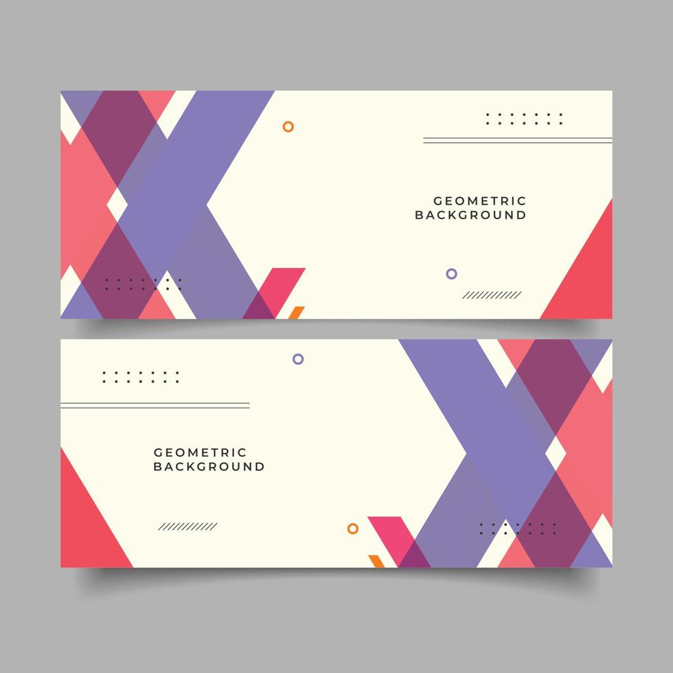 set of abstract geometric banner background collection vector