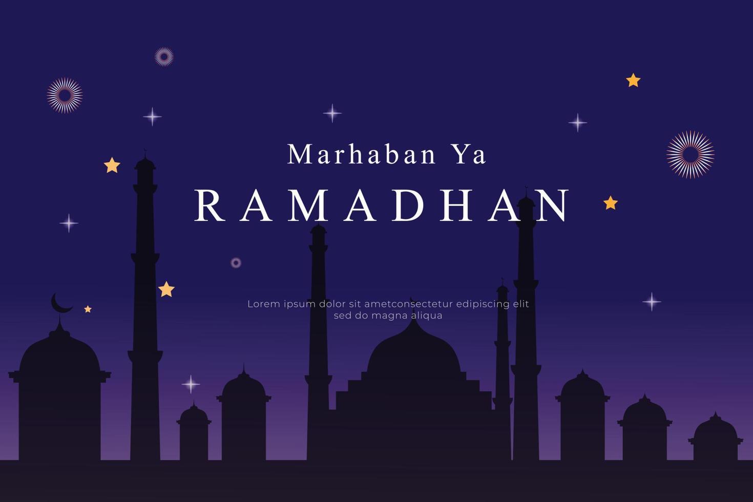 marhaban ya ramadhan gradient background vector