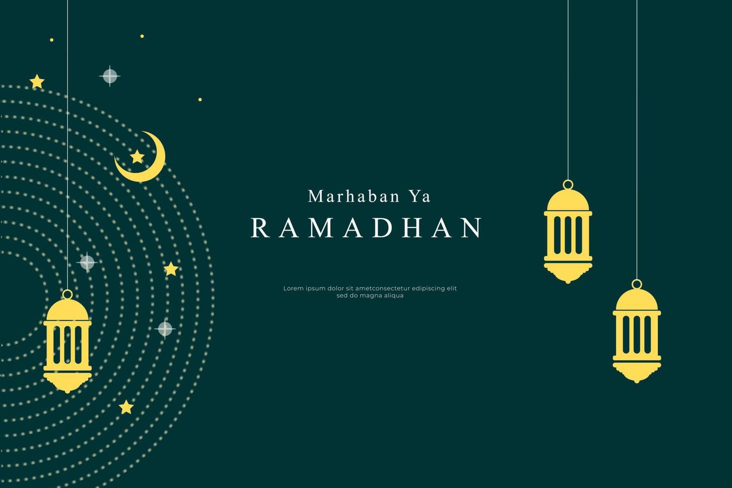 marhaban ya ramadhan gradient background vector