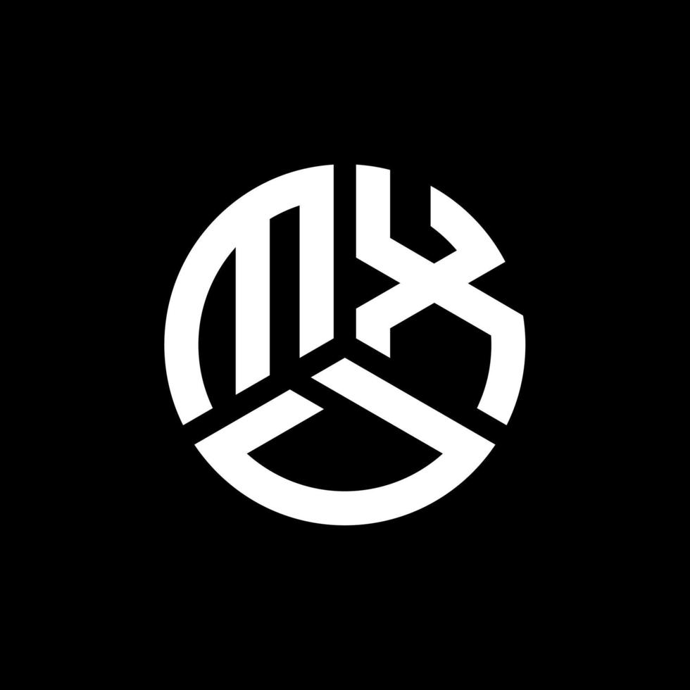 diseño de logotipo de letra mxd sobre fondo negro. concepto de logotipo de letra de iniciales creativas mxd. diseño de letras mxd. vector