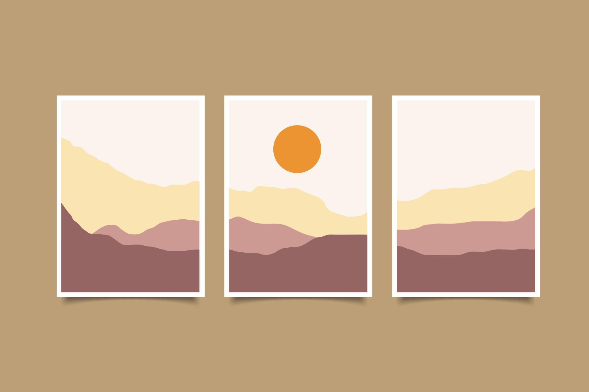 mid century modern wall art poster collection 6983606 Vector Art at