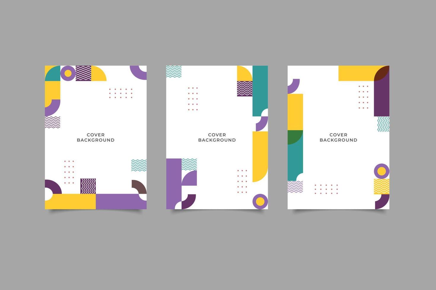 set of modern business geometric memphis design cover template vector