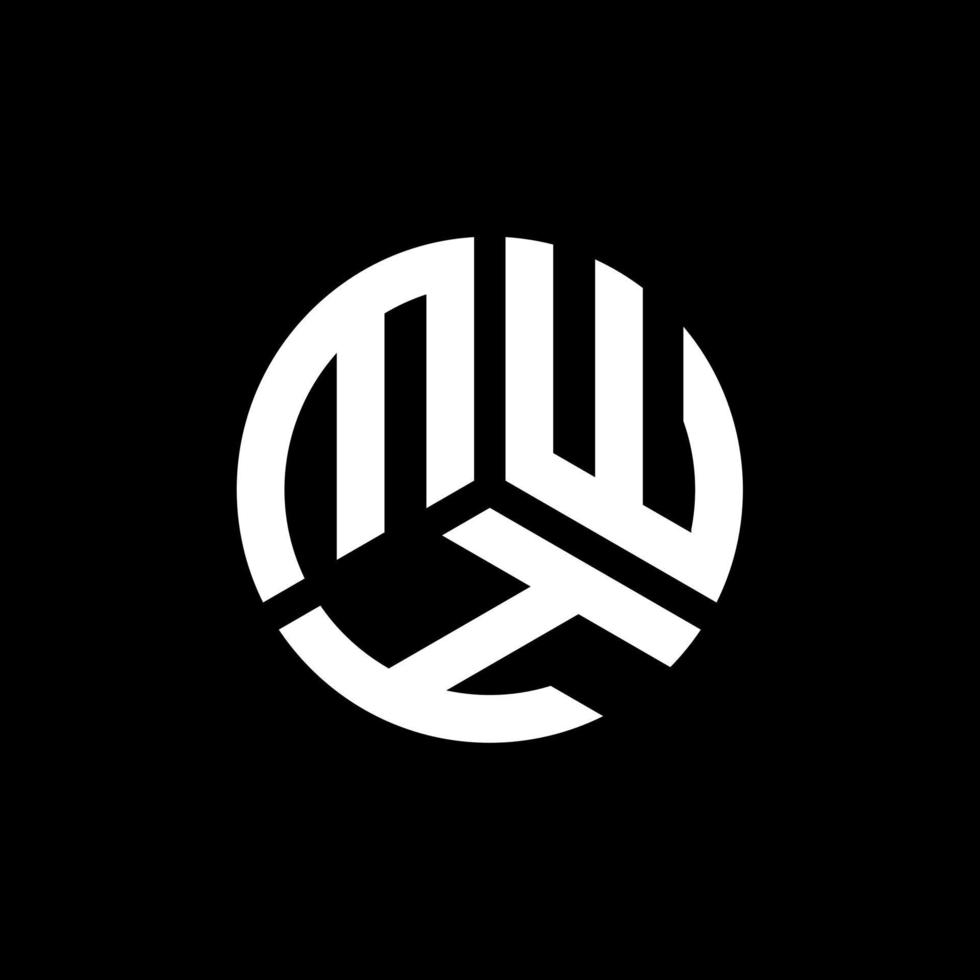 MWH letter logo design on black background. MWH creative initials letter logo concept. MWH letter design. vector