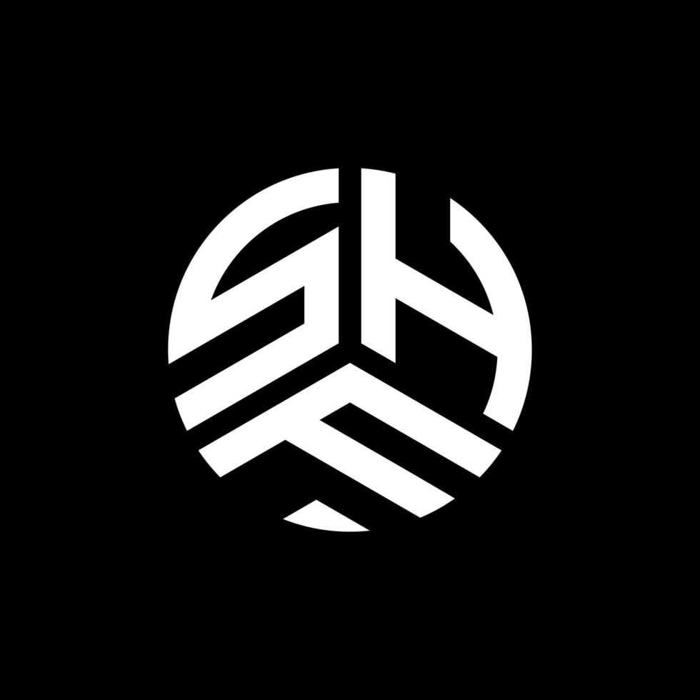 diseño de logotipo de letra shf sobre fondo negro. concepto de logotipo de letra de iniciales creativas shf. diseño de letras shf. vector