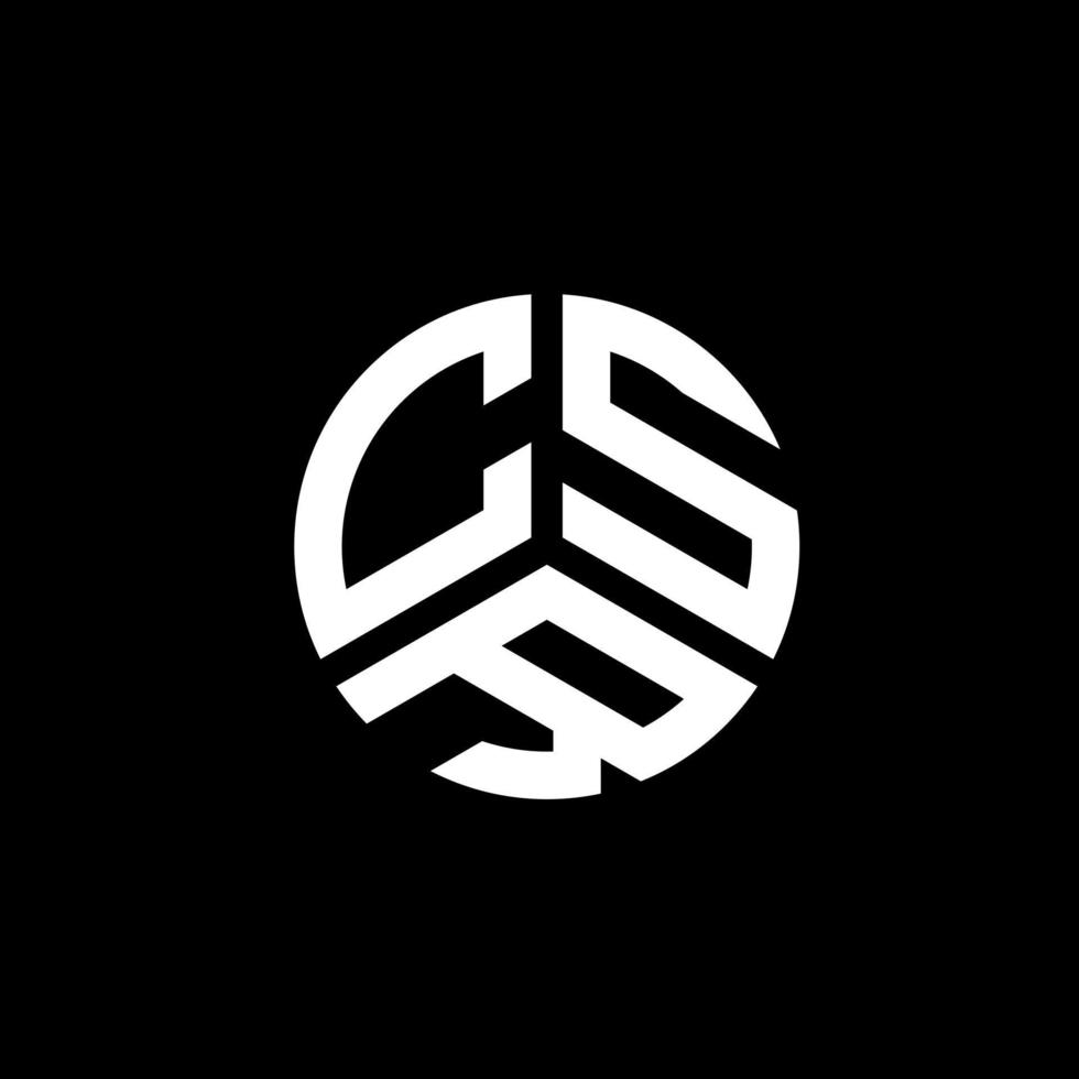 diseño de logotipo de carta csr sobre fondo blanco. concepto de logotipo de letra de iniciales creativas csr. diseño de carta csr. vector