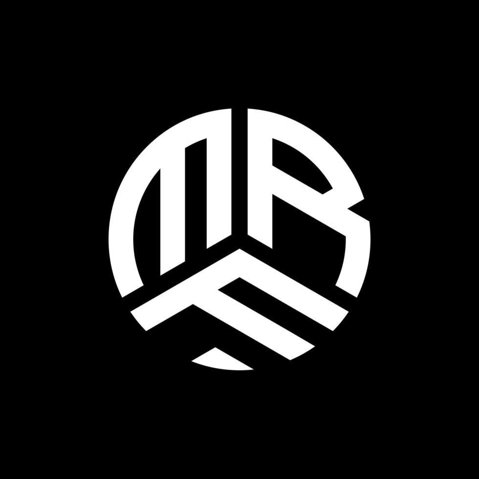 diseño de logotipo de letra mrf sobre fondo negro. concepto de logotipo de letra de iniciales creativas mrf. diseño de carta mrf. vector