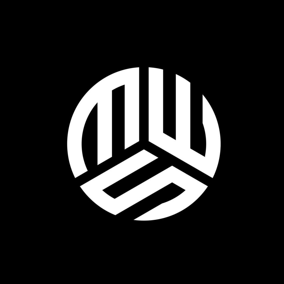 MWS letter logo design on black background. MWS creative initials letter logo concept. MWS letter design. vector