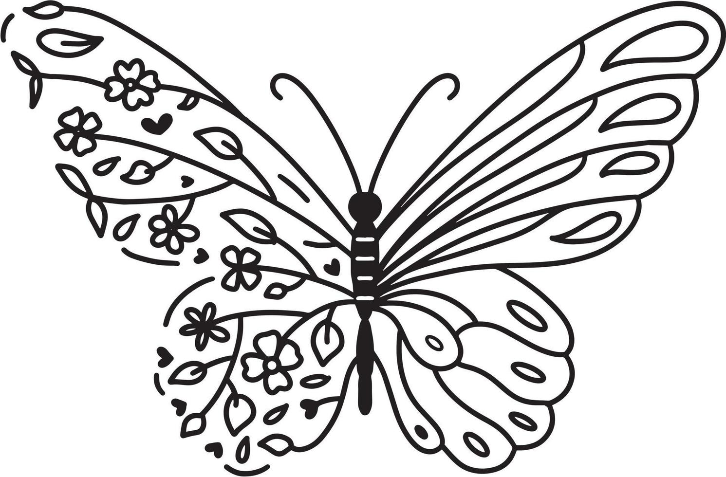 Butterfly and flower Vector T-shirt design 3