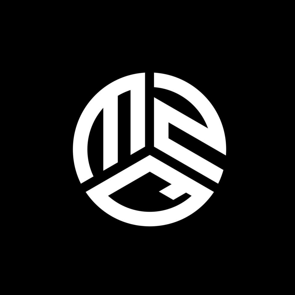 MZQ letter logo design on black background. MZQ creative initials letter logo concept. MZQ letter design. vector