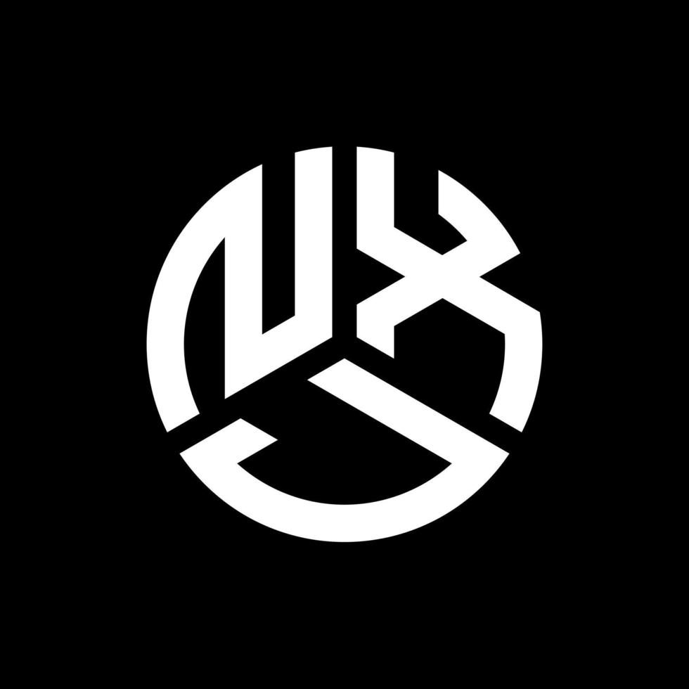 NXJ letter logo design on black background. NXJ creative initials letter logo concept. NXJ letter design. vector