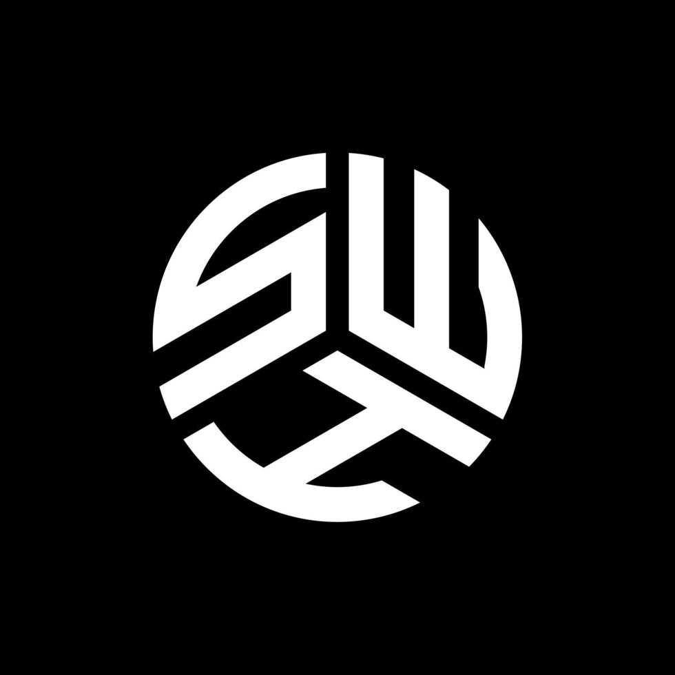 diseño de logotipo de letra swh sobre fondo negro. concepto de logotipo de letra de iniciales creativas swh. diseño de letras swh. vector