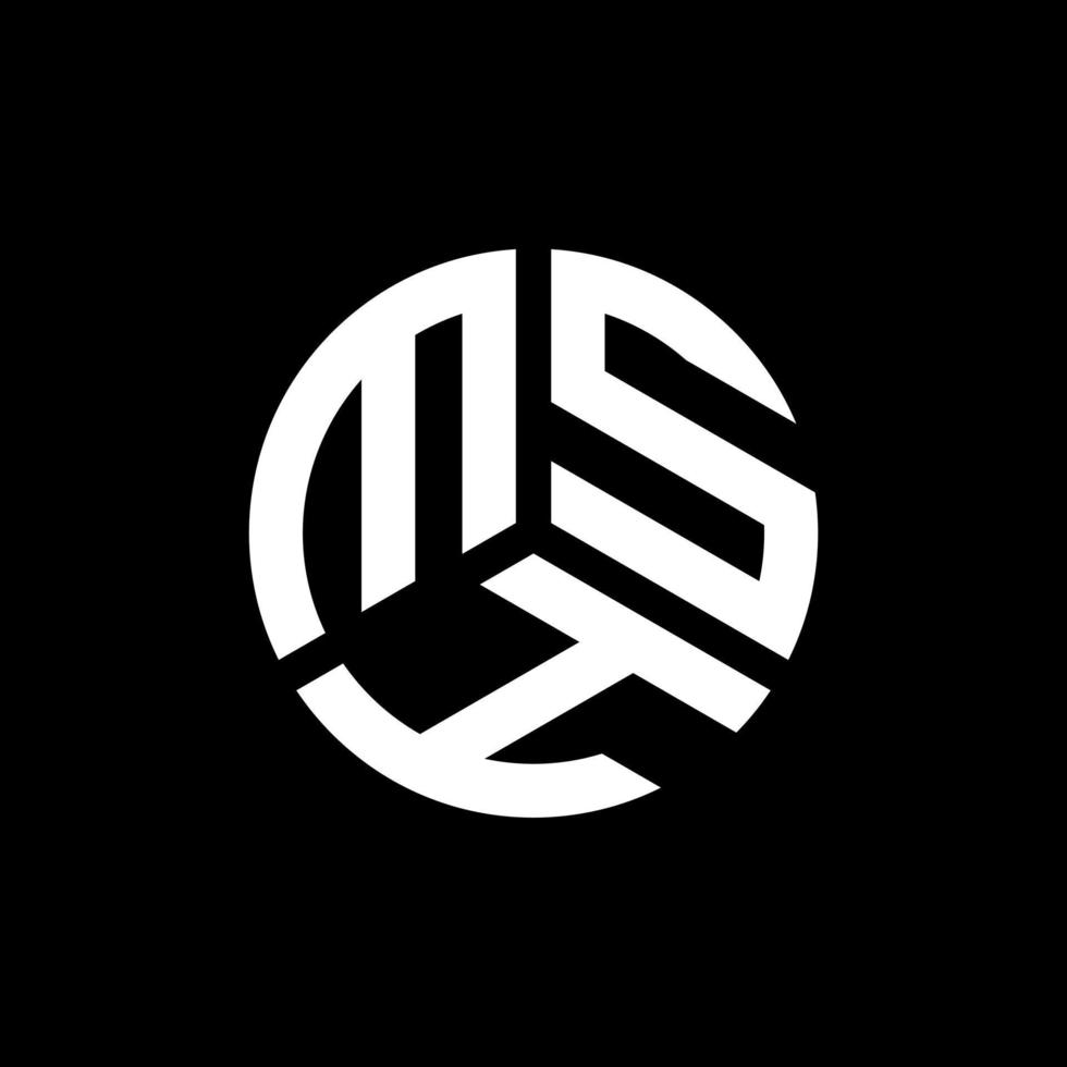 MSH letter logo design on black background. MSH creative initials letter logo concept. MSH letter design. vector