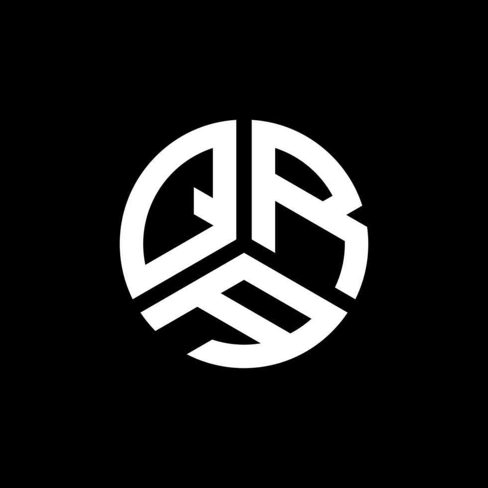 diseño de logotipo de letra qra sobre fondo negro. concepto de logotipo de letra de iniciales creativas qra. diseño de letras qra. vector