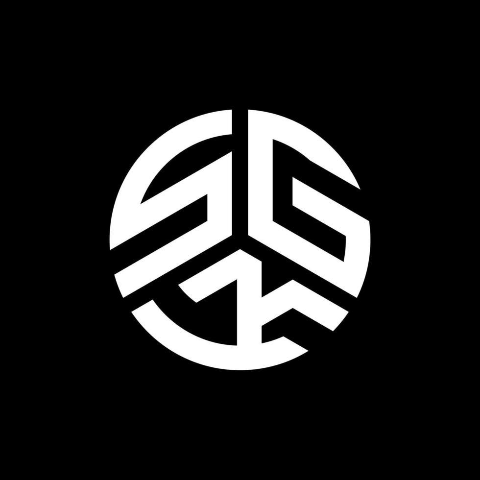 SGK letter logo design on black background. SGK creative initials letter logo concept. SGK letter design. vector