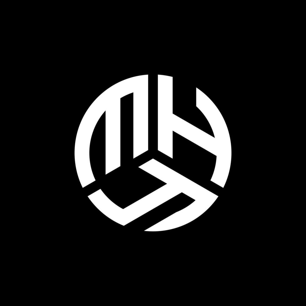 diseño del logotipo de la letra mhy sobre fondo negro. concepto de logotipo de letra de iniciales creativas mhy. diseño de letras mhy. vector