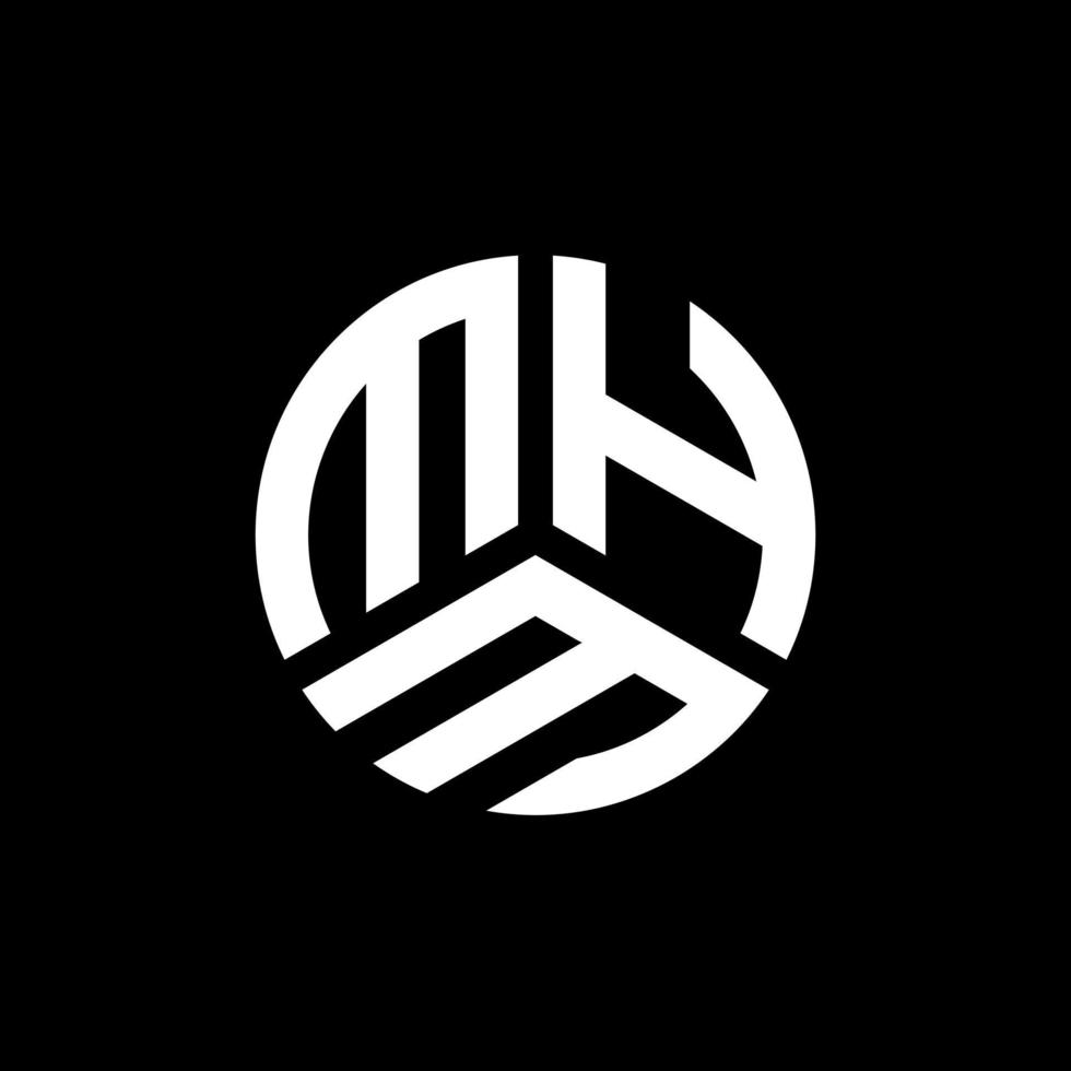 MHM letter logo design on black background. MHM creative initials letter logo concept. MHM letter design. vector