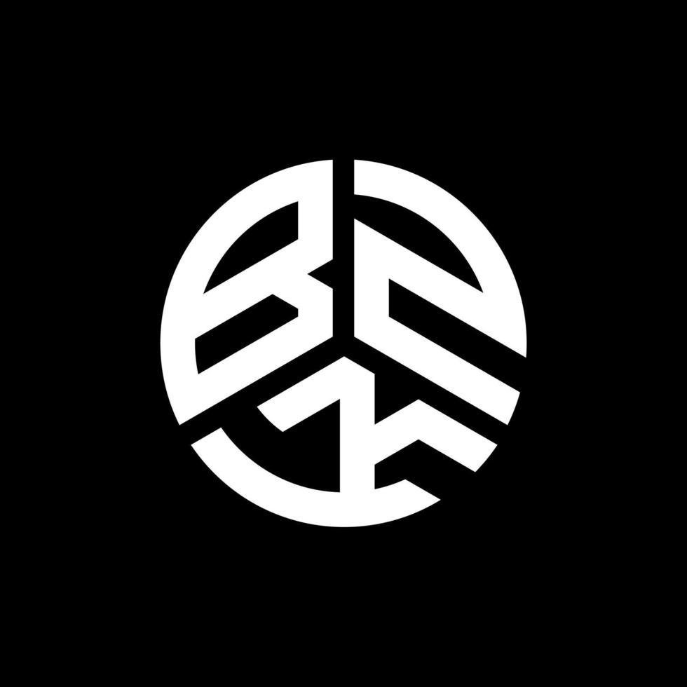 diseño de logotipo de letra bzk sobre fondo blanco. concepto de logotipo de letra de iniciales creativas bzk. diseño de letras bzk. vector