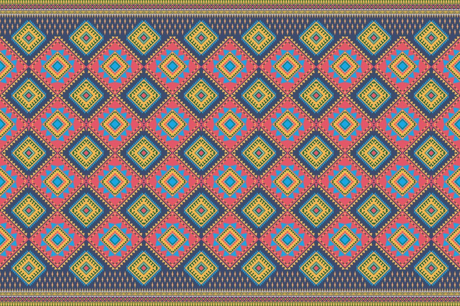 Seamless geometric ethnic asian oriental and tradition pattern design for texture and background. Silk and fabric pattern decoration for carpet, clothing, wrapping and wallpaper vector
