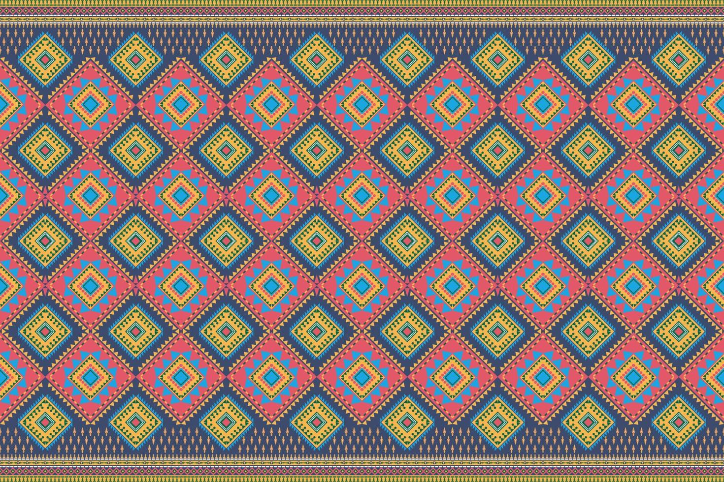 Diseño de patrón de tradición y oriental asiático étnico geométrico sin costuras para textura y fondo. decoración de patrones de seda y tela para alfombras, prendas de vestir, envolturas y papel tapiz vector