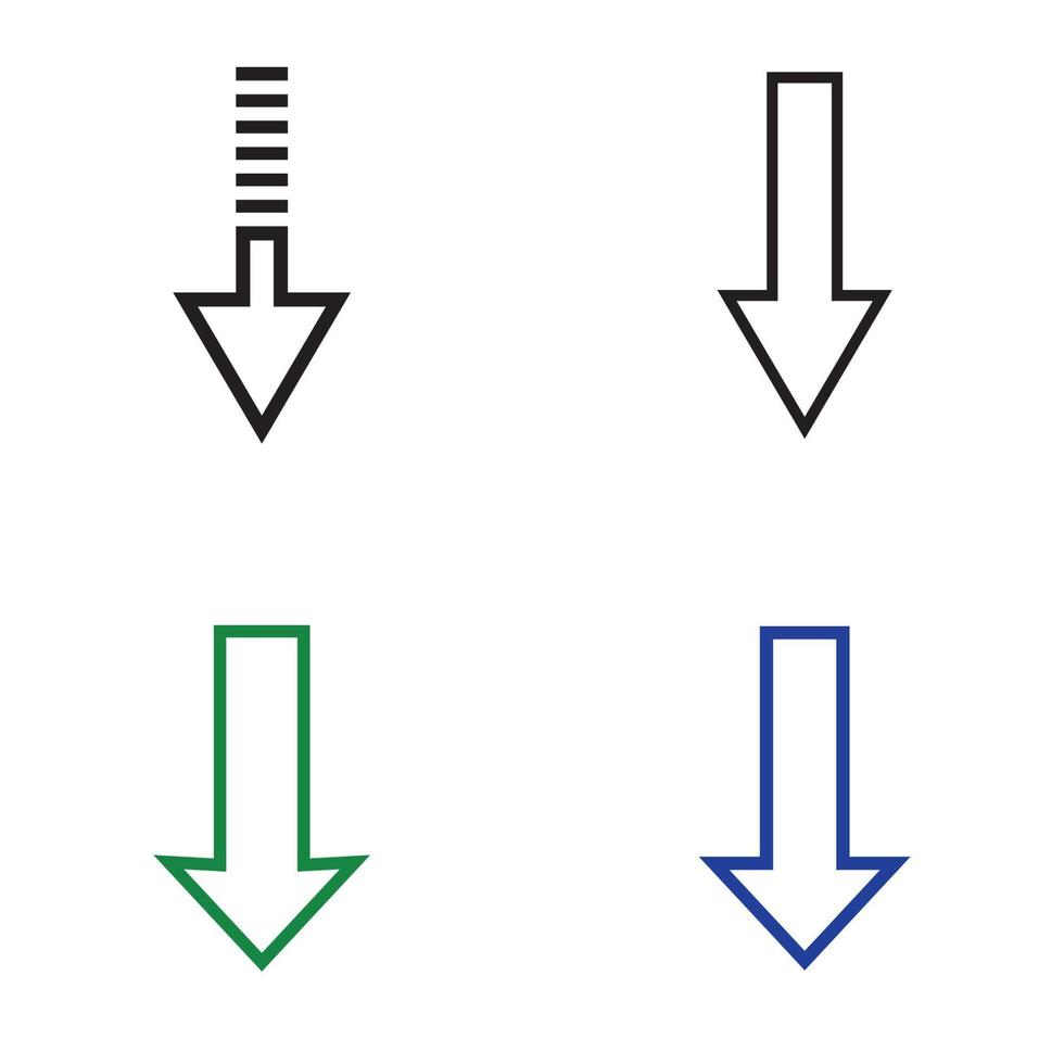 Arrow part down set vector icon  logo background