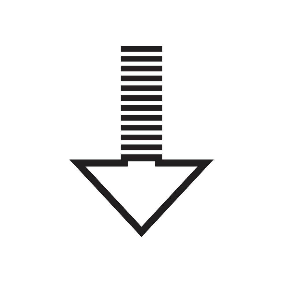 Arrow part down vector icon  logo background
