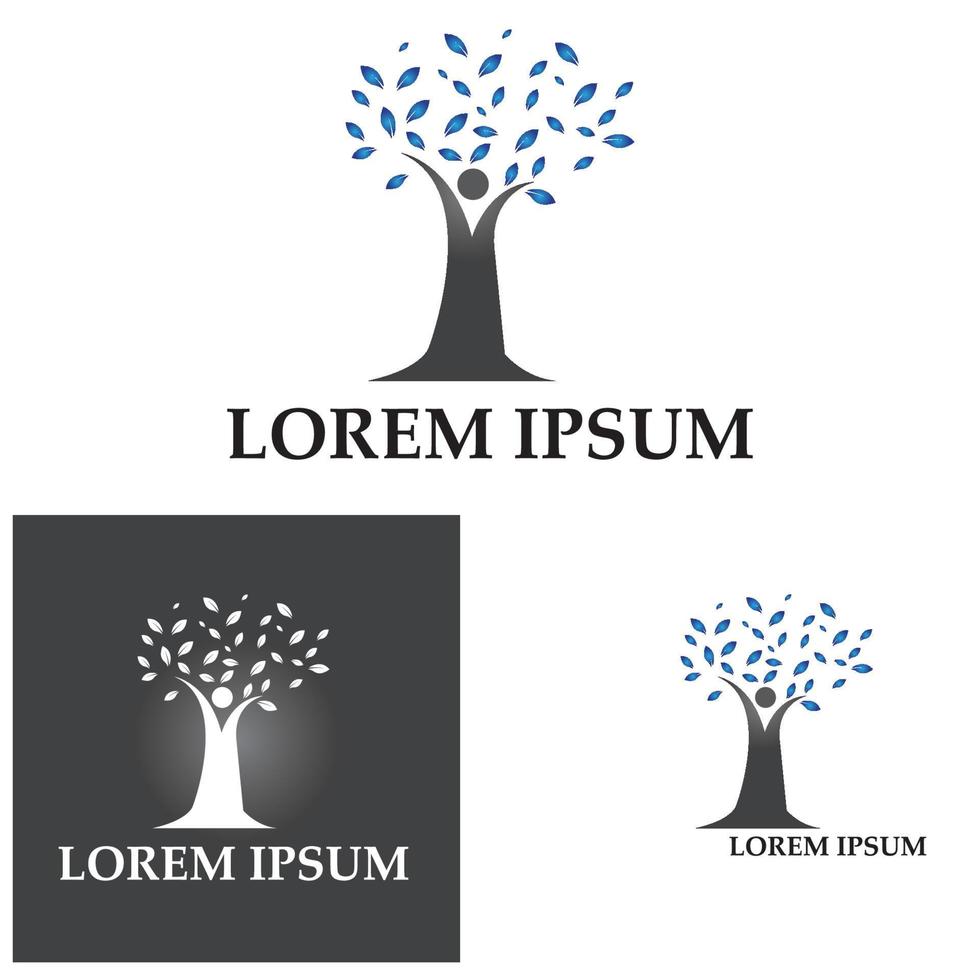 Creative Human Tree Concept Logo Design Template vector