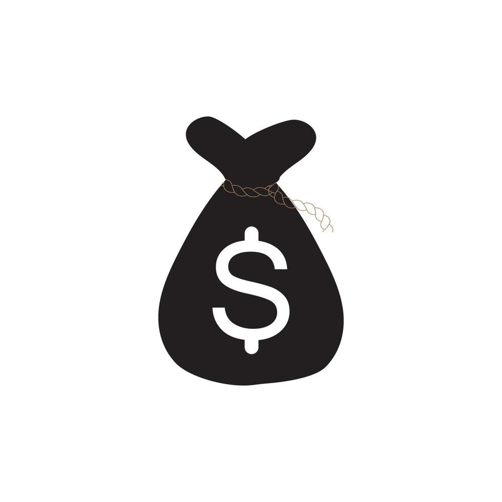 bolsa de dinero con símbolo de dólar vector logo icono