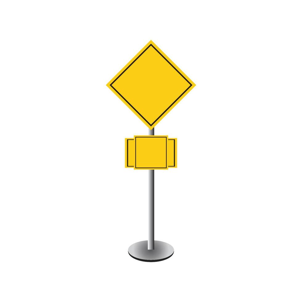 Vector of blank road sign on isolated white background