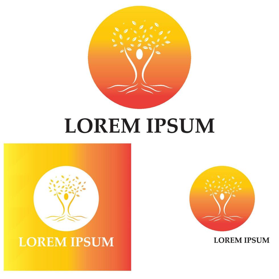 Creative Human Tree Concept Logo Design Template vector