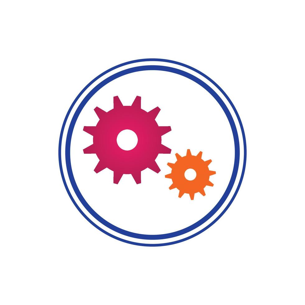 Plantilla de fondo de vector de diseño de icono de logotipo de engranaje