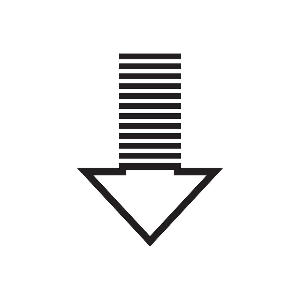 Arrow part down vector icon  logo background