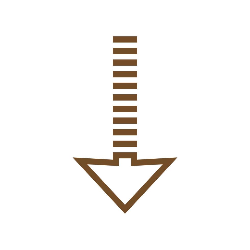 Arrow part down vector icon  logo background