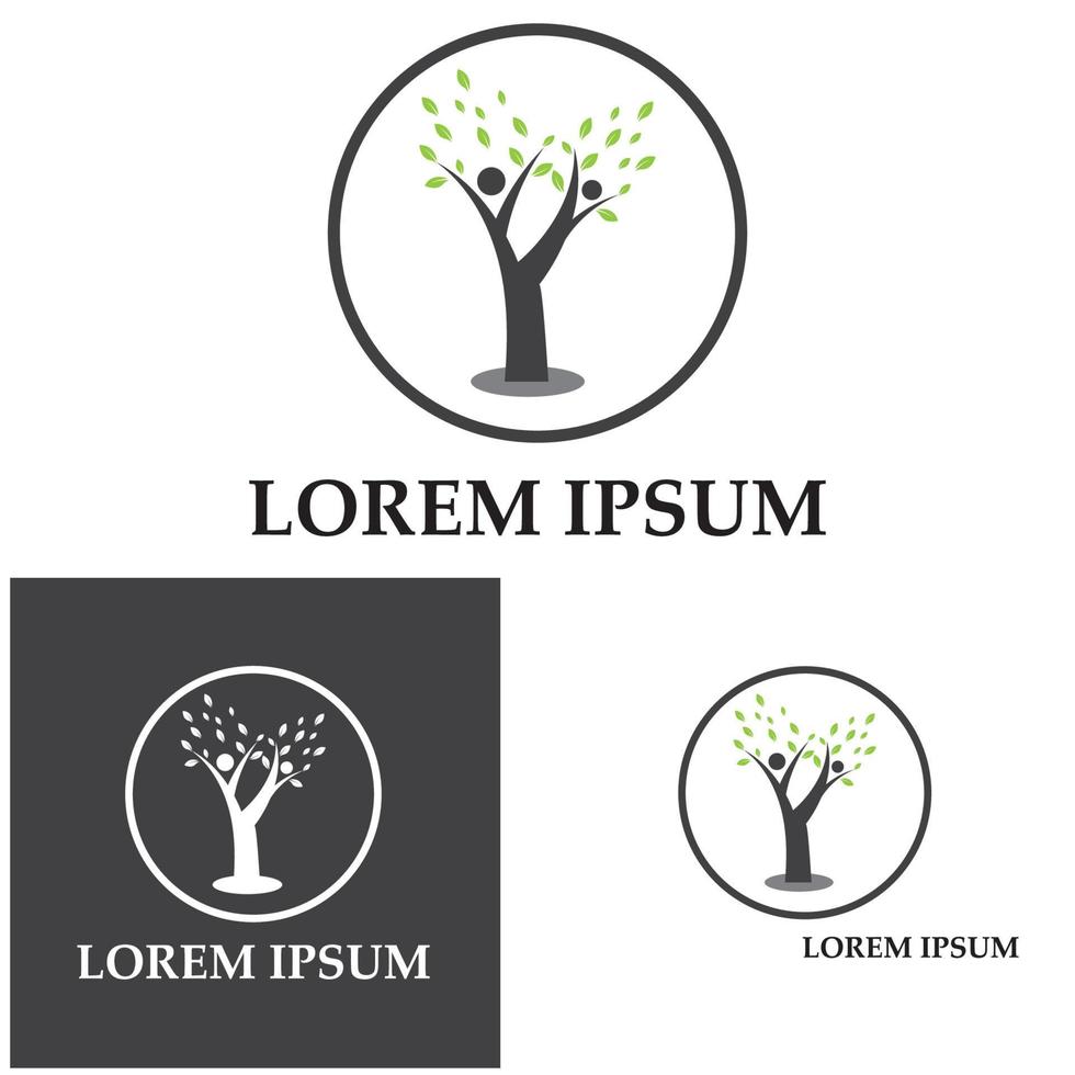 Creative Human Tree Concept Logo Design Template vector