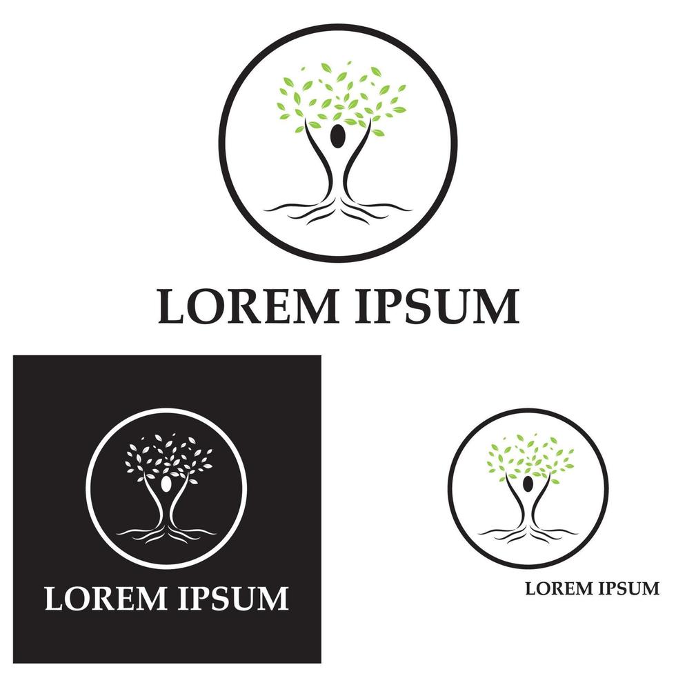 Creative Human Tree Concept Logo Design Template vector