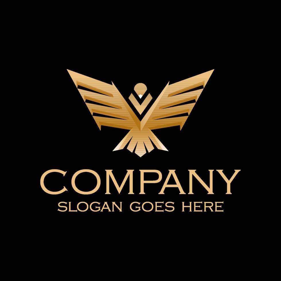 modern geometric eagle logo, golden luxury eagle logo design, vector template