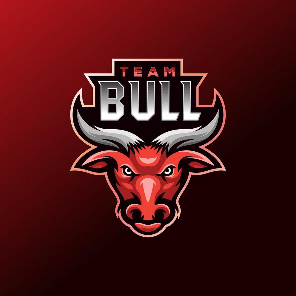 diseño de logotipo de usuario de juego de mascota de red bull e sport vector